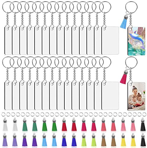 Kafei Lot de 120 porte-clés vierges de sublimation avec ébauches rectangulaires pour sublimation - Pour bricolage