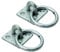 SUL Heavy Duty galvanised Ring on Plate, Horse tie up Rings with Screws, Ring Plate for Horse Stable Tie Ring, decking Rope Fittings Rust Proof Tie Rings - 50 x 50 mm (Ring On Plate 2pk)