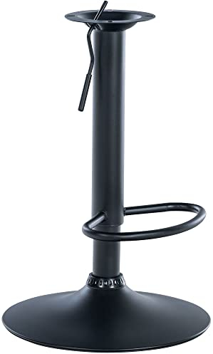CLP Barhocker-Gestell I Höhenverstellbare Barstuhl-Säule I 8 X 8 cm Lochabstand, Farbe:schwarz