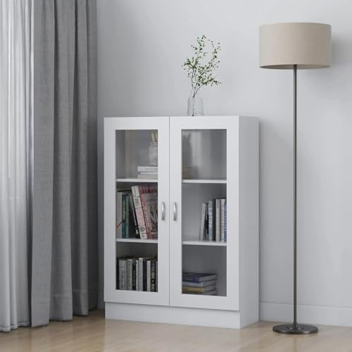 Keketa Homgoday Model802750 - Estantería de madera blanca con 3 compartimentos y 2 puertas, requiere montaje en pared, 82,5 x 30,5 x 115 cm