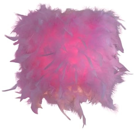 Qianly Abat-Jour en Plumes, Couvercle de de Plafond, Couvercle de Lampe de Lustre Abat-Jour pour Les Cadeaux de Mariage pour Les Amis, Rose M