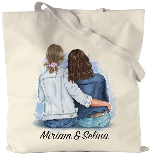 Kiddle-Design Beste Freundin Jutebeutel Personalisiert Geschenk Freundinnen Schwester Mutter Freundschaft BFF Best Friends Geburtstag Weihnachten