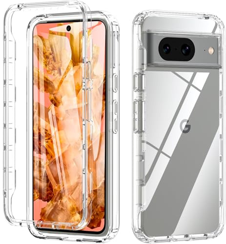 Hensinple for Google Pixel 8 Case with Built-in Screen Protector,Full Body