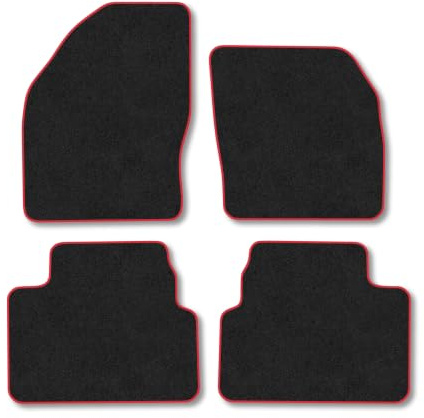 Ford Kuga (2008-2012) Carpet Car Mats | Red Edge Trim Tailored Fit Floor Mats Full Coverage Protection Accessories Easy Clean Anti Slip Made in the UK