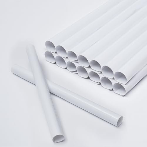 WINSOME Radiator Pipe Covers White, PVC Plastic, 15mm & 19.5cm Long, Snap-on, Easy Installation, Pack of 16