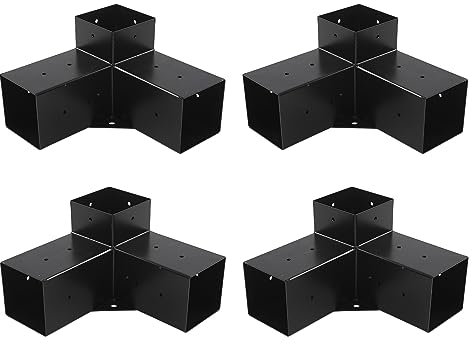 Kit Staffa per Pergola in Acciaio, Ferramenta per Supporto in Legno Fai da Te, Robusto Antiruggine, Ideale per Terrazze, Prati, Balconi (4PCS)
