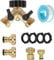 2 Way Y Valve Hose Splitter Brass Manifold Connector 3/4 Hose Fittings Garden Tap Adapter with Individual On/Off for Washing Machine Garage Pool