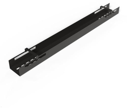 TecLines TKW007 Schreibtisch Kabelwanne mit Klemmhalter 1150 mm (Schwarz)
