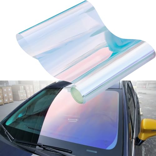 Blueshyhall Auto Tönungsfolie Chamäleon 80% VLT, Lila und Rot Verlauf Autofenster Folie Blendschutz Sonnenschutzfolie für Auto Frontscheibe, Seitenfenster (100 x 300 cm)