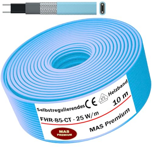 Heizkabel Selbstregulierendes Heizband HEAT Regular-85-CT Selfregulating Heating Cable 25w/m 5–100m Rohrheizung Begleitheizung Wasserleitung Dachrinnenheizung Frostschutzkabel 10°- 85°C (10m)