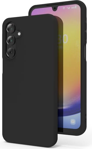 YATWIN Silicone Case for Samsung Galaxy A25 5G, Soft-Touch, Shockproof, DustProof, Antiskid Full Body Armour Phone Cover for Samsung Galaxy A25 5G - Black