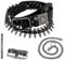 XBUIFH Full Bullet Rivet Belt Mens Real Leather Belt Punk Rocker Party Waistband With Biker Chain, Black, 115cm Belt with Chain