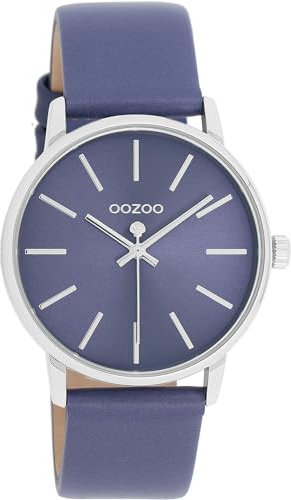 Oozoo Damenuhr mit Lederband Color Line 35 MM Blauviolett/Blauviolett C11064