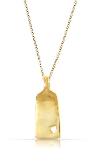 Made by Nami Herzkette Gold Damen aus 925 Sterling Silber mit Herz Tag Anhänger Gold Wasserfest 40 + 5 cm Länge (Gold)