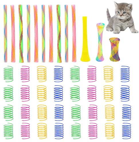 DGUSO 42Pcs Katzenspielzeug Spirale Katzen Spirale Spirale Katzenspielzeug Spiralen Katzen Katzenspielzeug Spiralfeder Katzen Spiralen Spielzeug Geeignet zum Schlagen Beißen und Jagen von Kätzchen
