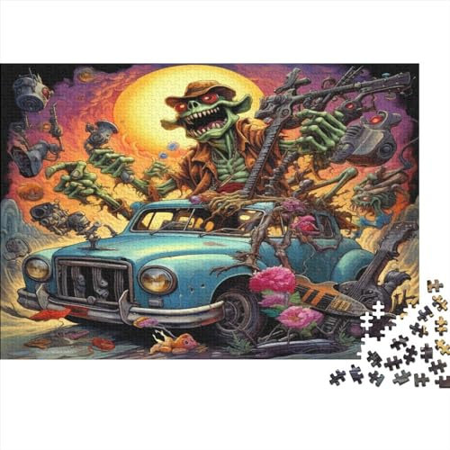 Rocking Cars Jigsaw Puzzles 1000 Piece Monsters Heavy Metal Jigsaw Puzzles for Adults Learning Educational Toys Christmas Birthday Gifts 1000pcs (75x50cm)