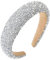 Serre Tete Paillette, Strass Argentés Serre Tête Femme Serre Tete Cheveux Wide Serre-Tête Accessoires Cheveux Doux Élégants pour Quotidienne, Fêtes, Spectacles, Photographie