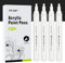 SFAIH White Paint Markers Pens - 4 Pack 2-3MM Medium Tip Acrylic White Permanent Markers for Rock Painting, Wood, Metal, Fabric, Plastic, Canvas, Glass, Ceramic, Diy Crafts, Drawing, Tire