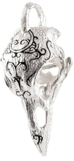 COPPERTIST.WU Herren Halskette Anhänger Messing/925 Sterling Silber Rabenschädel Anhänger Goth Schmuck für Männer Frauen Original Handarbeit Design