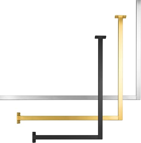 Natural Goods Berlin 1x Kleiderstange weiss ÜBERECK Deckenmontage 110x60cm - Garderobenstange L-Form für Flur, Bad oder Küche - Eckgarderobe aus rostfreiem Metall im minimalistischen Design