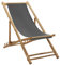 CIADAZ Liegestuhl, Gartenliege, Sonnenliege, Relaxliege, Deckchair, Terrassenstühle, Beach Chair, Saunaliege, Bambus und Segeltuch Dunkelgrau