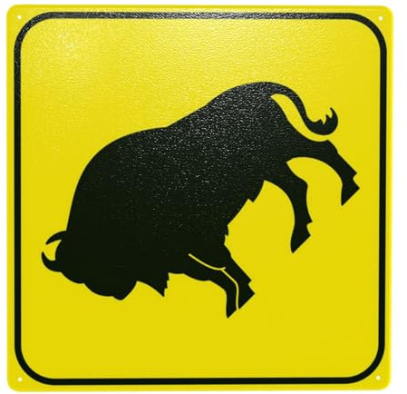 Buffalo Crossing Sign Warnschild, 30cm x 30cm Sicherheitsschilder aus Metall, Schilder für Innen- und Außenwanddekoration Sicherheitszeichen