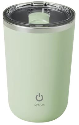 MiOYOOW Self Stirring Coffee Mug, IPX6 Waterproof 350ML Magnetic Electric Self Mixing Cup with Lid Silent Shaker Bottle for Protein Shakes Gym Home Travel