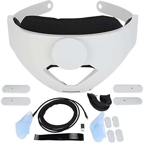 Rankomu Kit de correa ajustable para la cabeza de realidad virtual, kit de accesorios de gafas de realidad virtual ajustable todo en uno para 2, kits de repuesto para mayor comodidad, compatible con