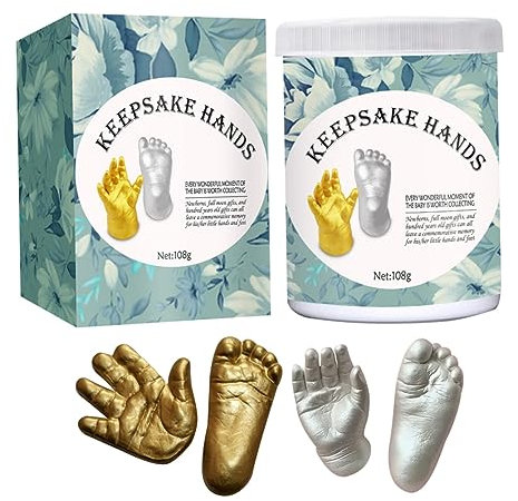 ibasenice Hand Casting Kit Neugeborenen Abformset Für Personalisierte Erinnerungen Diy Handabdruck Geschenkset Für Shower Und Erste Geburtstage Einfach Anzuwenden Einzigartiges Familienerleb