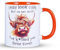 Highland Cow Mug Ceramic Dishwasher Safe Microwave Safe Mugs Funny Gifts Joke Gifts Highland Cow Gifts for Women Men Friends Christmas Mug Coffee Cup Milk Iced Drink Hot Drink 330Ml 11Oz Orange