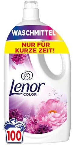 LENOR Flüssigwaschmittel Colorwaschmittel 100 Waschladungen, Blütentraum, Langanhaltende Frische, Geruchsentfernung Bei Kaltwäsche