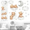 Pegatina De Pared De Oso En Las Nubes, 90x30 cm Adhesivo De Oso De Peluche, Nubes Estrellas Luna Adhesivos Pared, Habitación Infantiles Niños Bebés Decoracion Habitacion Bebe