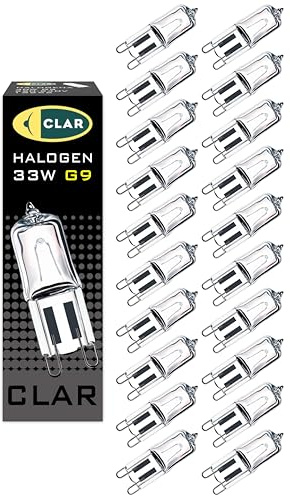 CLAR - Lampadina Alogena G9 33W, Lampadina G9 33W,(Pack 20)