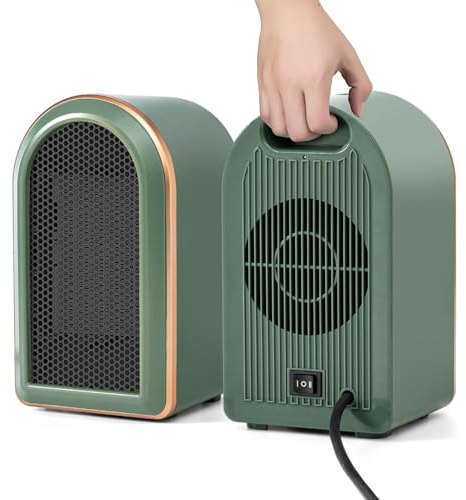 GEPROSMA Tragbare Mini Leise PTC Keramik Heizung Elektrisch, Keine Flamme, Niedrige Energie, 1200W/800W, Einstecken, Überhitzung und Kippschutz, für das Homeoffice