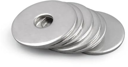 Rondelles 2/5/25/50 pièces, rondelles argentées en acier inoxydable, grandes tailles, surdimensionnées, larges, plates, joints unis, M2.5 M3 M4 M5 M6 M8 M10 M12 M14 M16. de fixation(M8 10pcs)