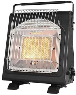 ZGHQHCDRH Portabler Gasheizer, Propangasstrahlheizer, Für Camping, Baustellen und Werkstätten - Ideal für die Außenterrasse(Black)