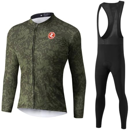 UGLY FROG Dong02 Uomo Invernale Tuta da Ciclista Manica Lunga Completo MTB Bici,Maglia Bicicletta Termico Vello Giacca e Pantaloni Salopette con 9D Imbottiti Gel