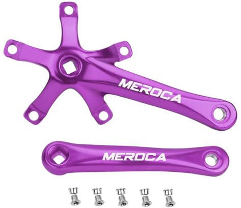 Violiica Mountainbike-Kurbel-Set, 170 mm, 130 BCD, Aluminiumlegierung, CNC-gefräst, für MTB, links und rechts, schwarz, rot, silber, lila