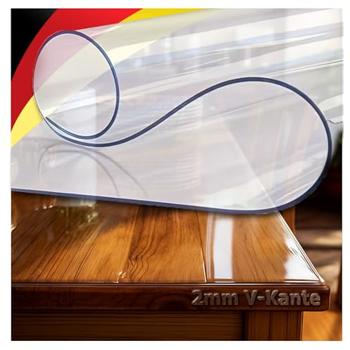 Deccart Pellicola protettiva trasparente in PVC per tavolo 120x80cm - Pellicola per tavoli tagliabile su misura - Protezione da graffi, calore e liquidi - Copritavolo lavabile per sala pranzo