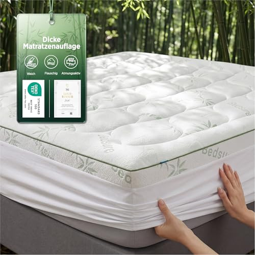 BEDSURE Matratzen Topper 180x200 cm - Matratzenschoner für bis 40 cm Höhe | Matratzenauflage 580GSM Atmungsaktiv Öko-Tex 100 Allergiker Geeignet bei Rückenschmerzen rutschfest