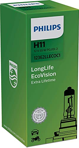 Philips 12362LLECOC1 LongLife EcoVision H11 Scheinwerferlampe 12362LLECOC1, 1er Karton