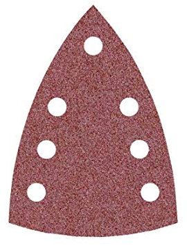 MioTools Fox Klett-Schleifblätter, 150 x 100 mm, 7-Loch, f. Deltaschleifer, Normalkorund (50 Stk.) K100