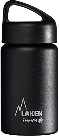 Laken Classic Botella Térmica Acero Inoxidable 18/8 y Doble Pared de Vacío, Unisex adulto, Negro, 350 ml