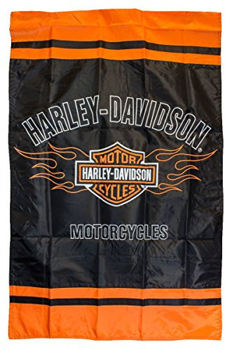 Harley-Davidson Bar and Shield Flames House Flag