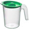 Roltex Small 500ml Plastic Frosted Clear Jug and Green Lid Reusable Virtually Unbreakable Fridge Bath Jug