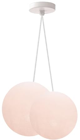 CREATIVECOTTON Hängelampe mit handgearbeiteten Kugeln (White, 2-flammig)