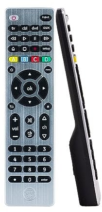 GE Universal Remote Control for Samsung, Vizio, LG, Sony, Sharp, Roku, Apple TV, TCL, Panasonic, Smart TVs, Streaming Players, Blu-ray, DVD, 4-Device, Silver, 33709