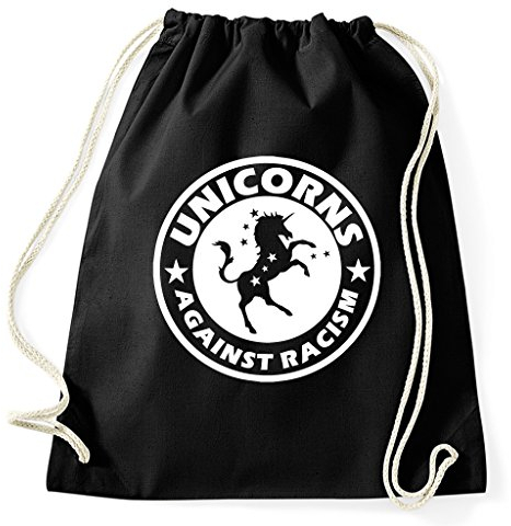 STYLETEX23 Unicorns Against Racism Turnbeutel Sportbeutel, schwarz