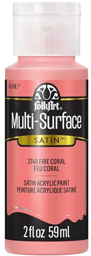 FolkArt Multi-Surface Paint in Assorted Colors (2 oz), , Fire Coral