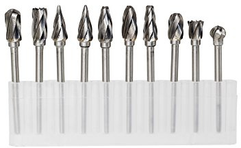 YUFUTOL Hartmetall-Frässtift-Set, 3 mm Schaft, 10 Stück, Aluminiumschliff, Hartmetall-Drehfräser für Aluminium, passend die Holzbearbeitung, Bohren, Aluminiumarbeiten, Gravieren, Polieren